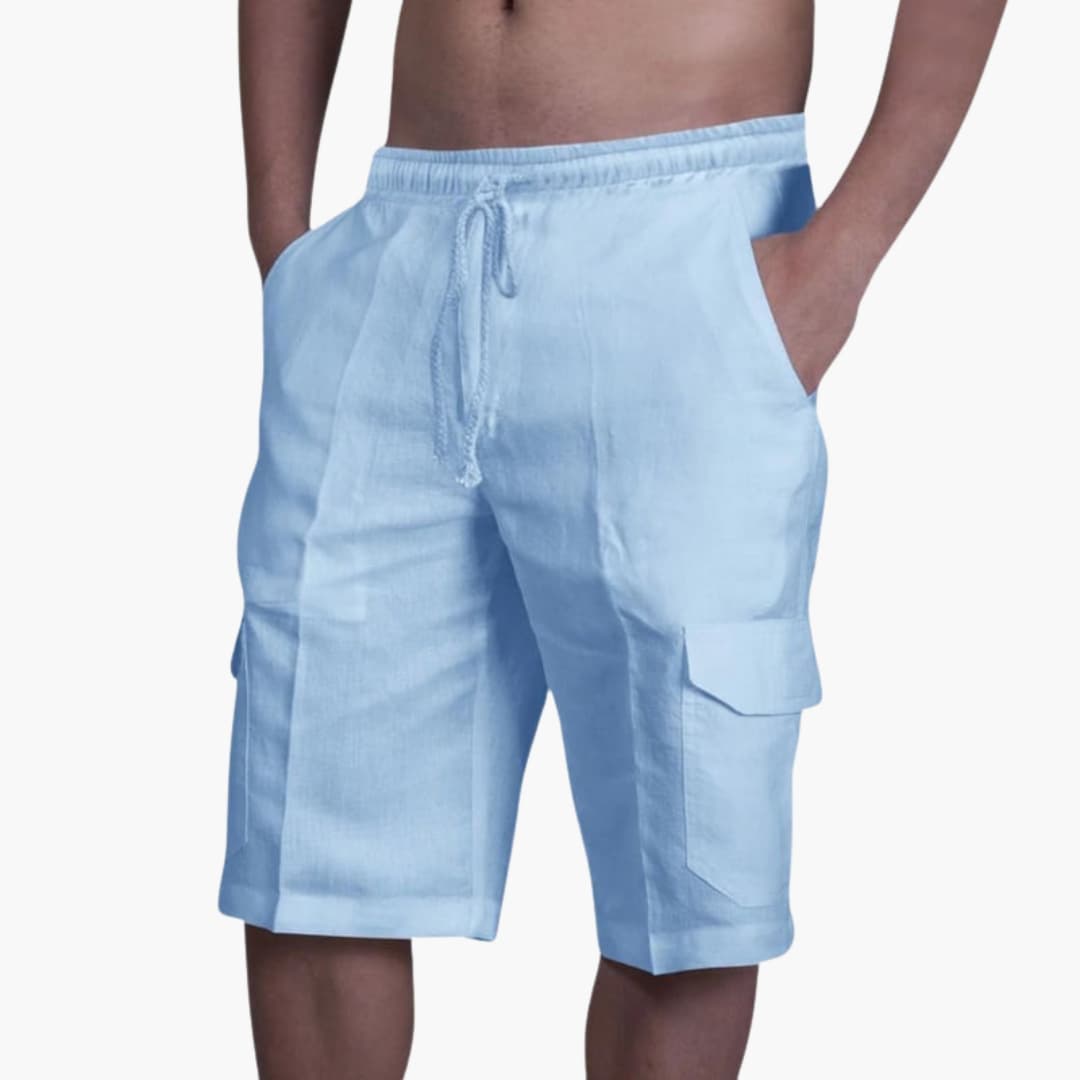 Herren Cargoshorts Relaxed Fit Freizeit Sommer mit Kordelzug und Taschen