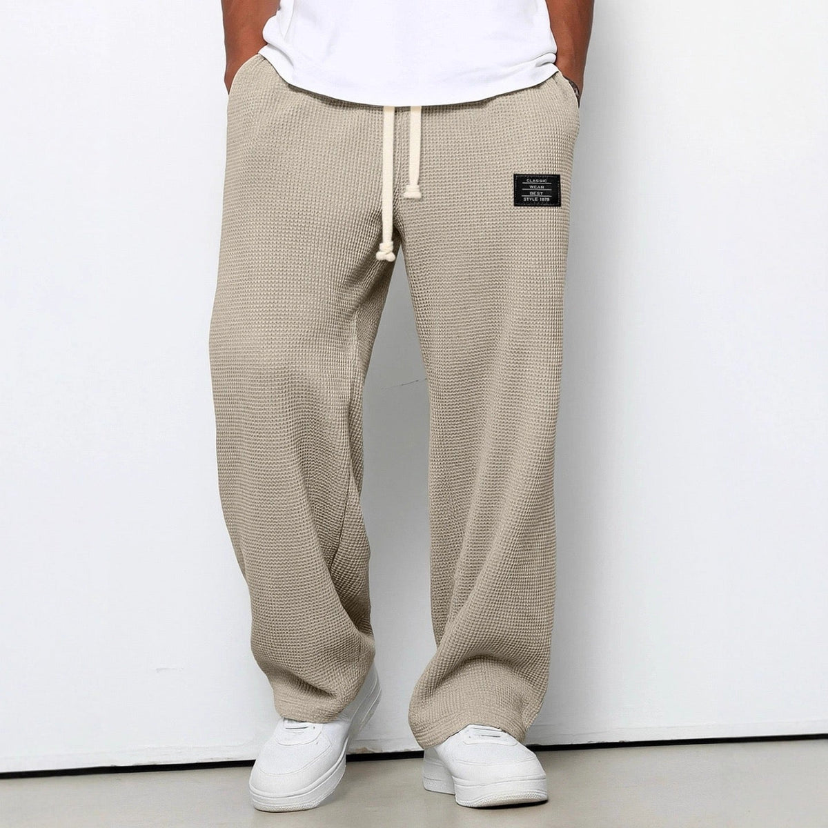 Herren Strickhose mit elastischem Kordelzugbund