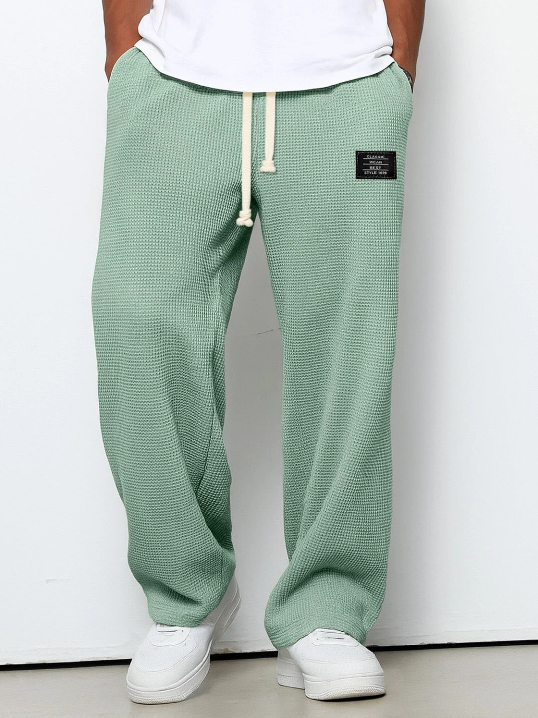 Herren Strickhose mit elastischem Kordelzugbund