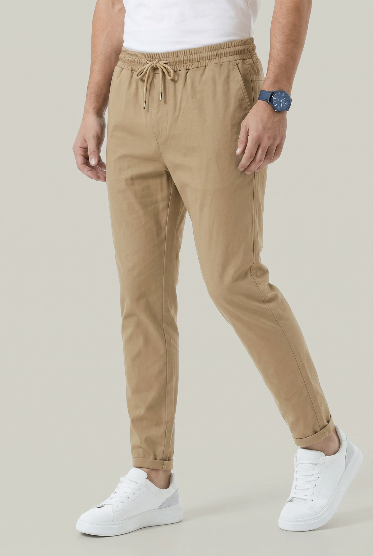 Herren Hose mit elastischem Bund und Kordelzug