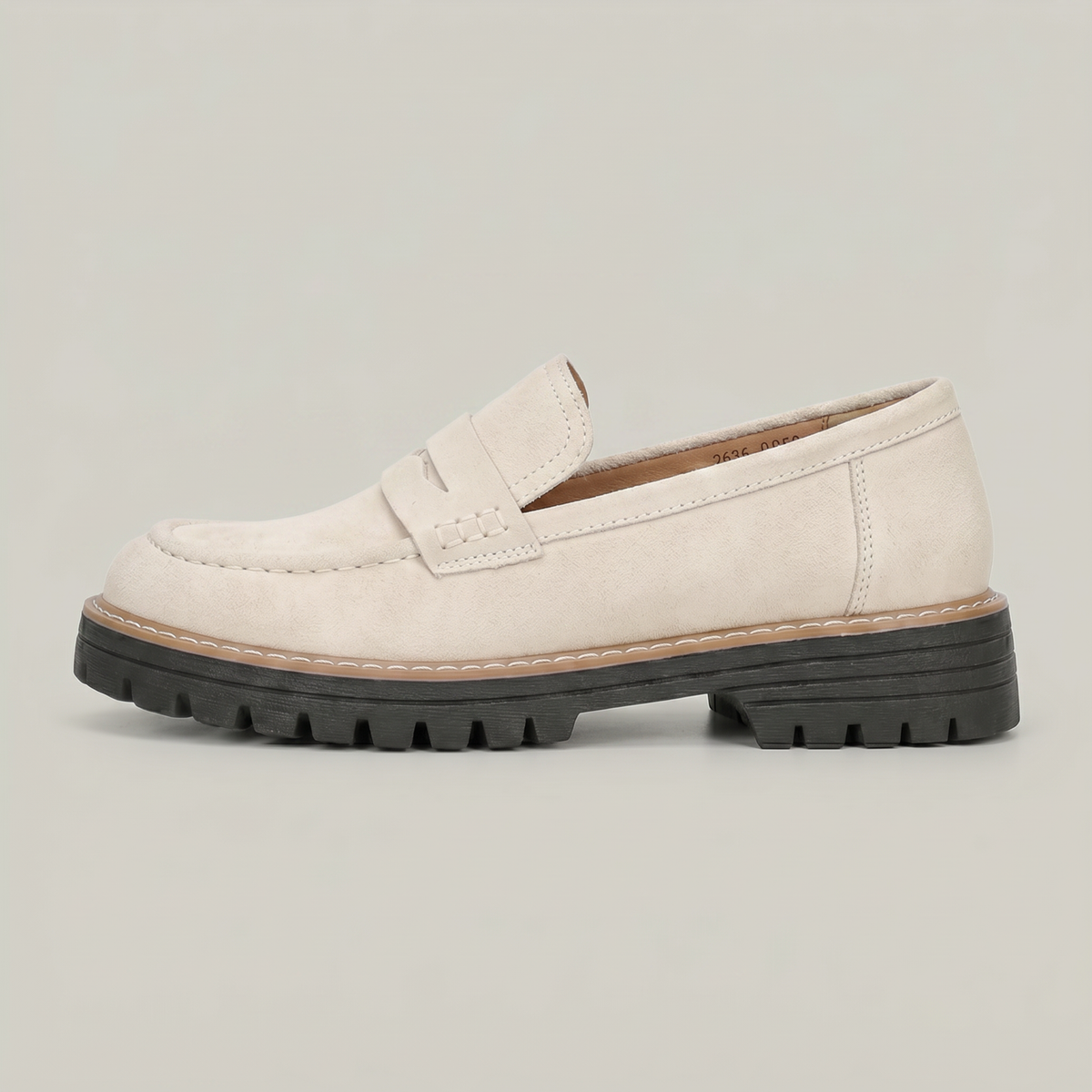 Damen Penny-Loafer Wildleder-Optik mit Plattformsohle