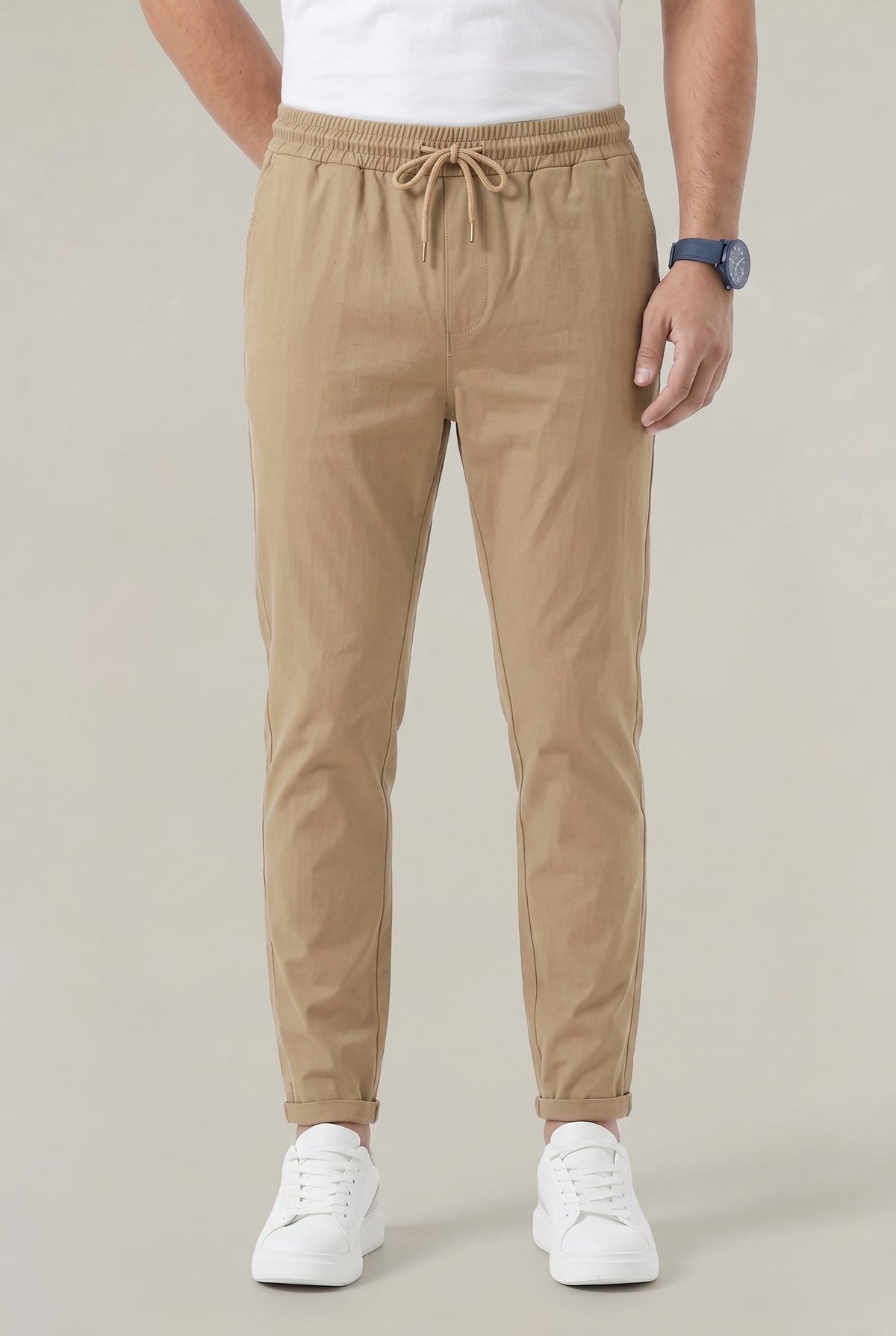 Herren Hose mit elastischem Bund und Kordelzug