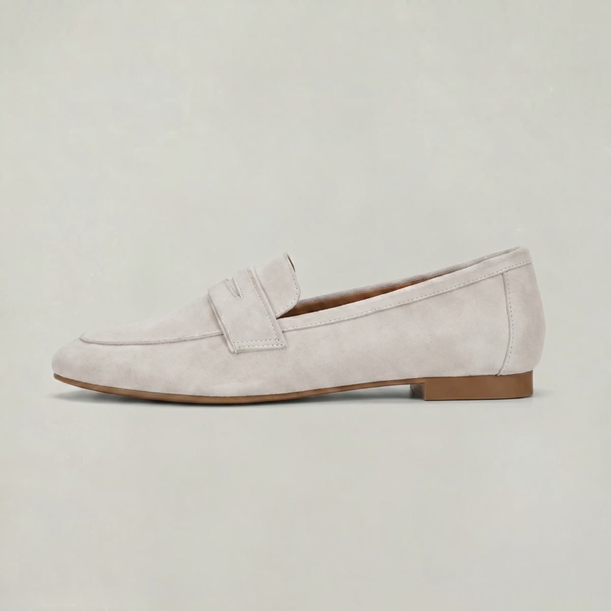 Damen Penny-Loafer Wildleder-Optik Mandelform mit Blockabsatz