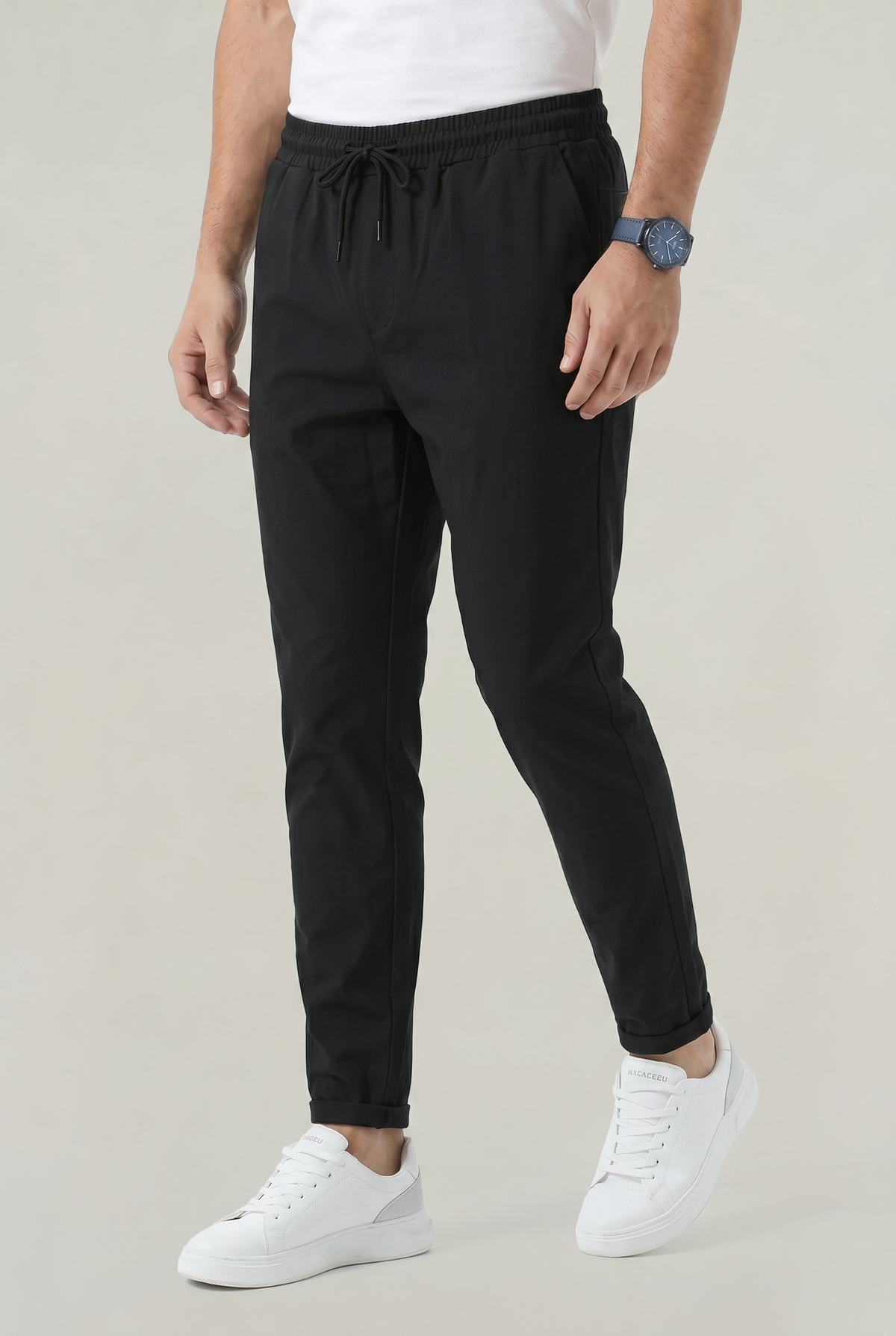 Herren Hose mit elastischem Bund und Kordelzug