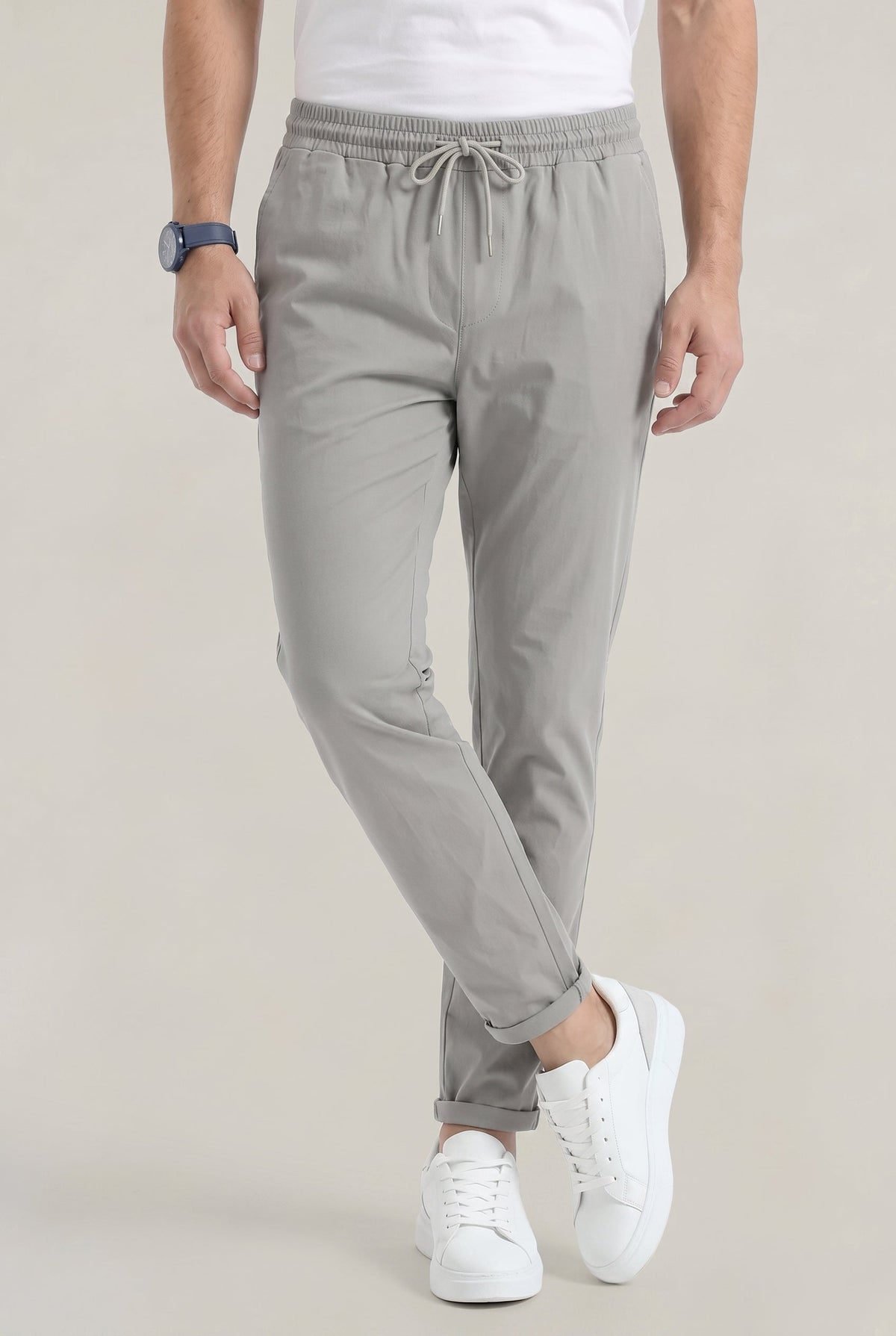 Herren Hose mit elastischem Bund und Kordelzug