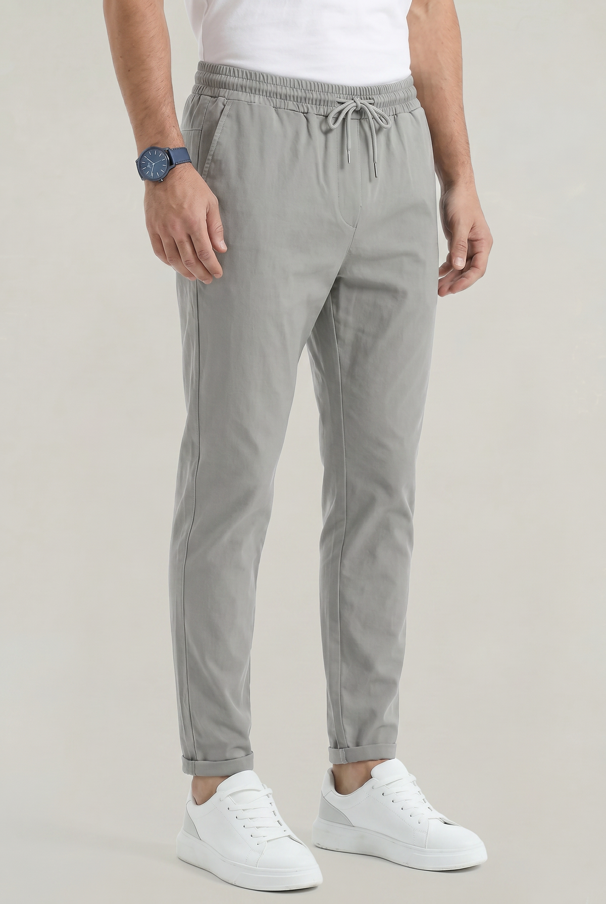 Herren Hose mit elastischem Bund und Kordelzug