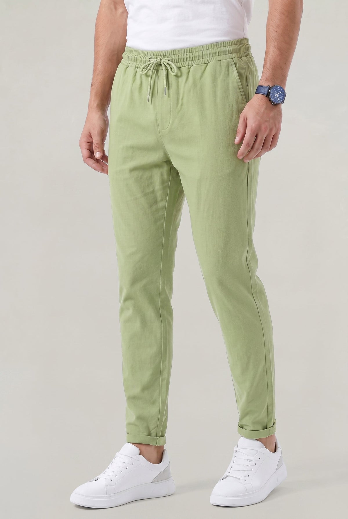 Herren Hose mit elastischem Bund und Kordelzug