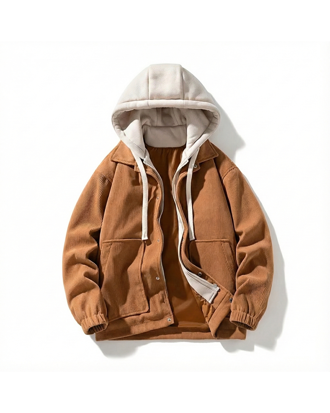 Damen Jacke Regular Fit mit Umlegekragen und Kapuze