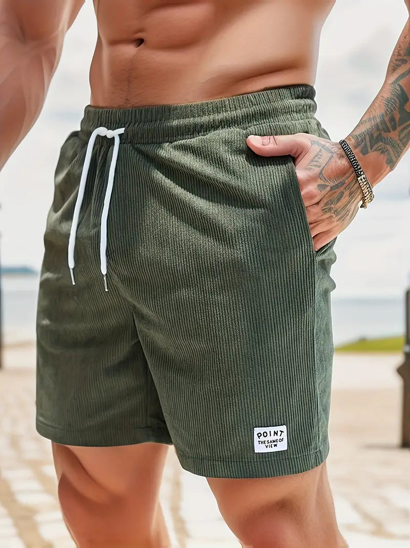 Cord Shorts Herren Relaxed Fit Freizeit Bequem Luftig