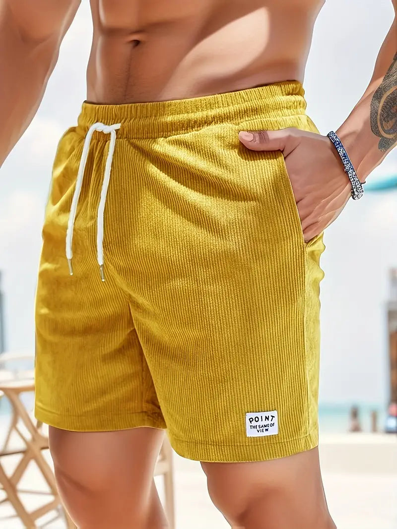 Cord Shorts Herren Relaxed Fit Freizeit Bequem Luftig