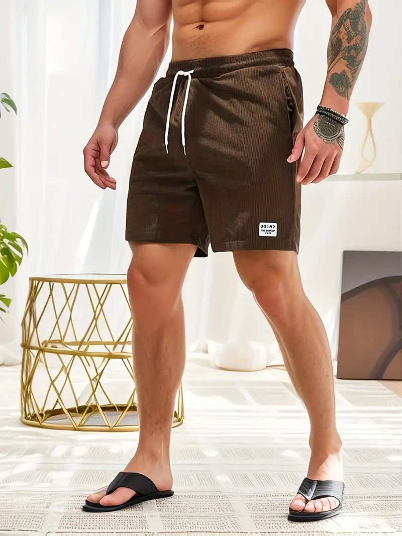 Cord Shorts Herren Relaxed Fit Freizeit Bequem Luftig