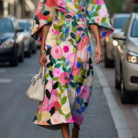 Damen Midikleid mit Eleganter Kimono-Silhouette | Femininer Schnitt für Stilvolle Auftritte