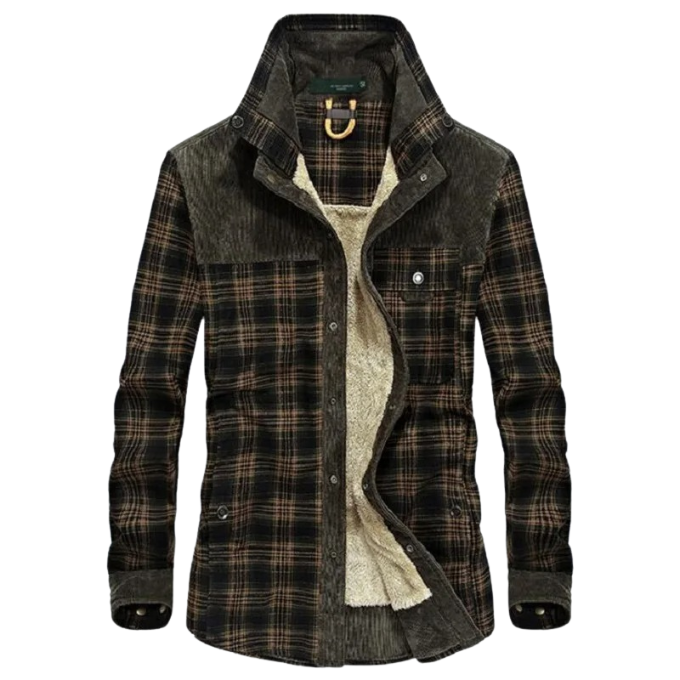 Wolljacke Herren Regular Fit Freizeit Karomuster