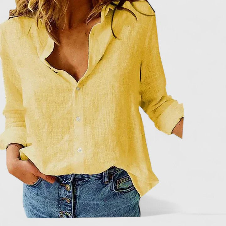 Damen Bluse Relaxed Fit mit Blumendruck und V-Ausschnitt
