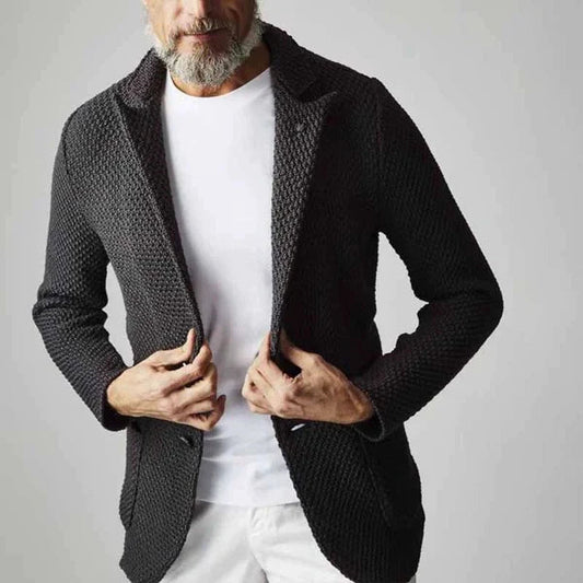 Herren Blazer Slim Fit mit Fischgrätmuster und taillierter Passform