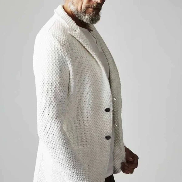 Herren Blazer Slim Fit mit Fischgrätmuster und taillierter Passform