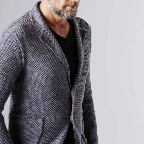 Herren Blazer Slim Fit mit Fischgrätmuster und taillierter Passform