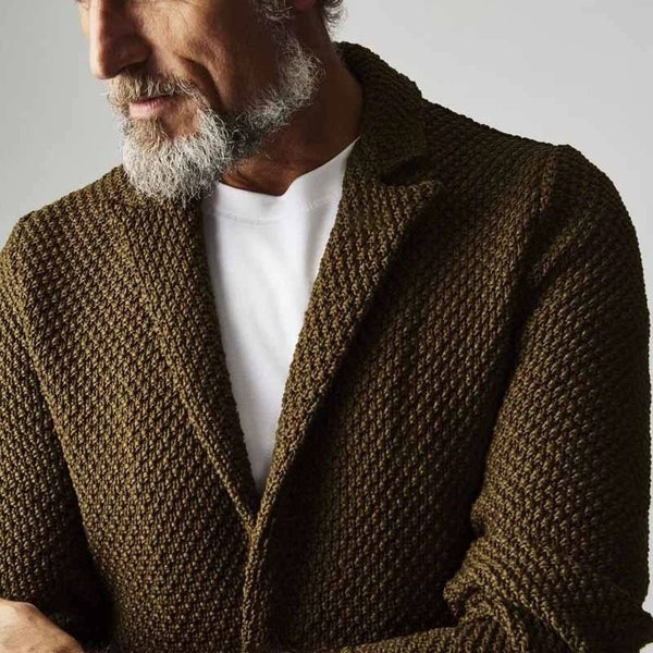 Herren Blazer Slim Fit mit Fischgrätmuster und taillierter Passform