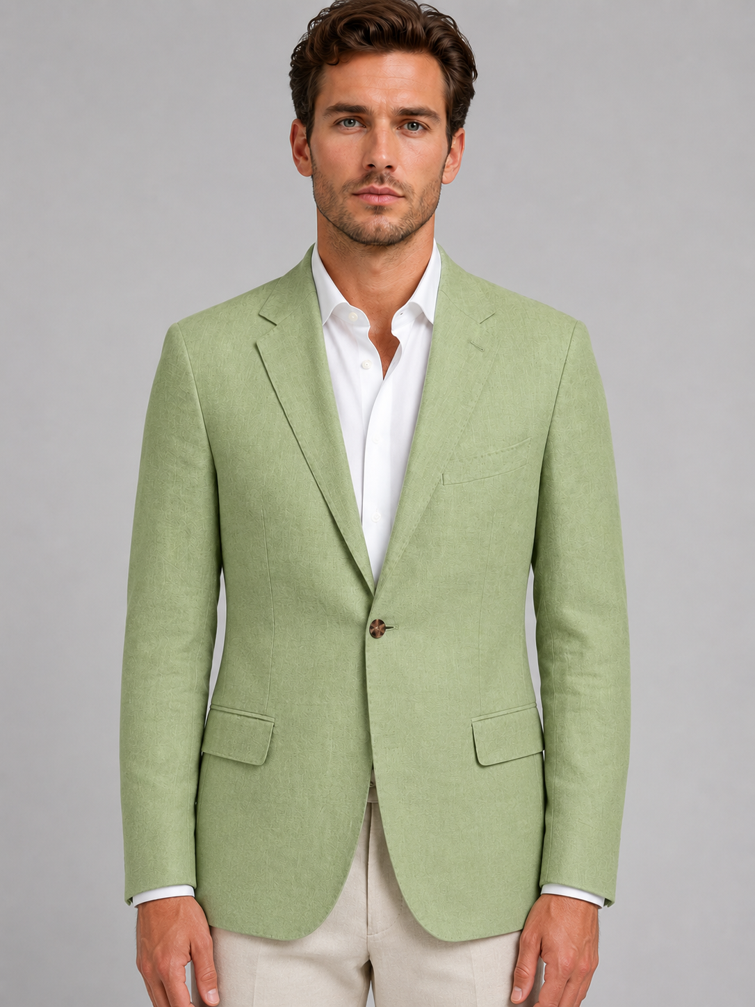 Herren Blazer Slim Fit mit Reverskragen und Brusttaschen