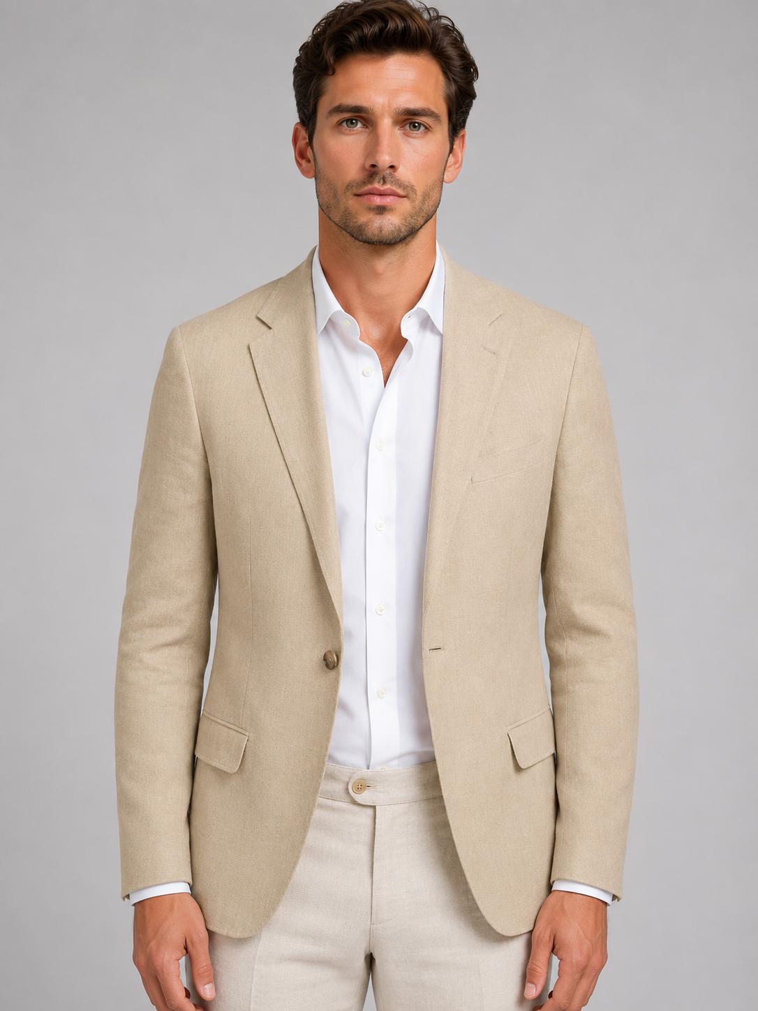 Herren Blazer Slim Fit mit Reverskragen und Brusttaschen