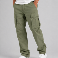 Herren Cargo-Hose mit geradem Bein, Mid-Rise
