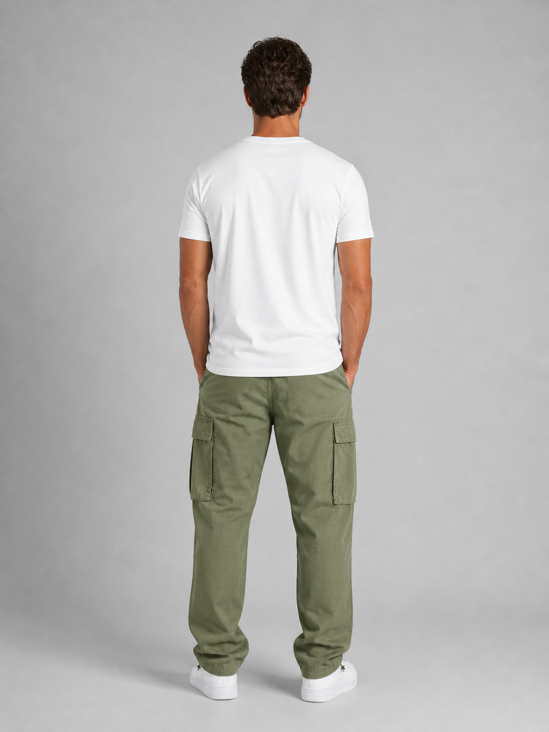Herren Cargo-Hose mit geradem Bein, Mid-Rise