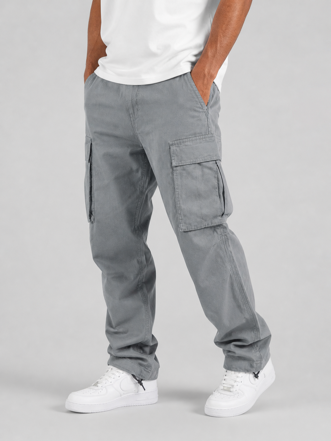 Herren Cargo-Hose mit geradem Bein, Mid-Rise