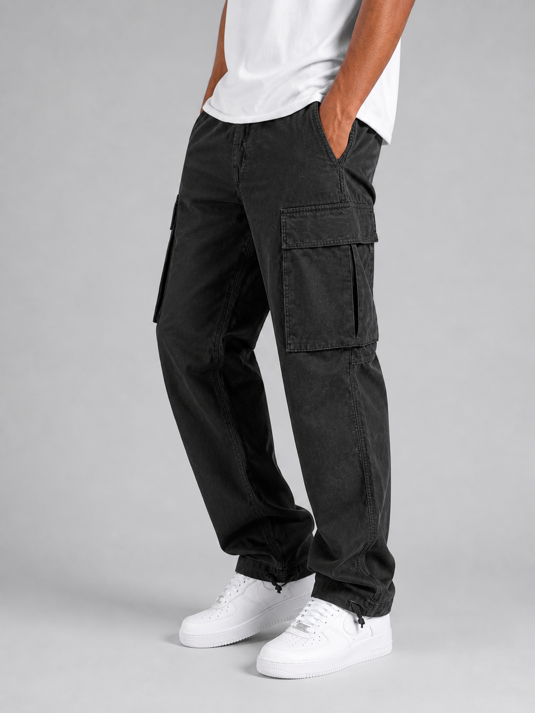 Herren Cargo-Hose mit geradem Bein, Mid-Rise