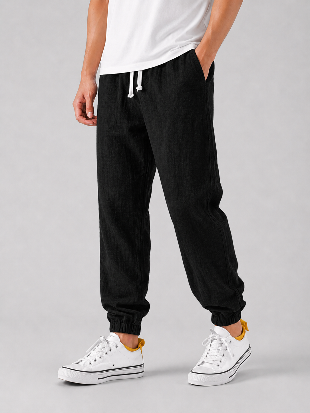 Herren Sommerhose Wide-Leg, entspannte Passform