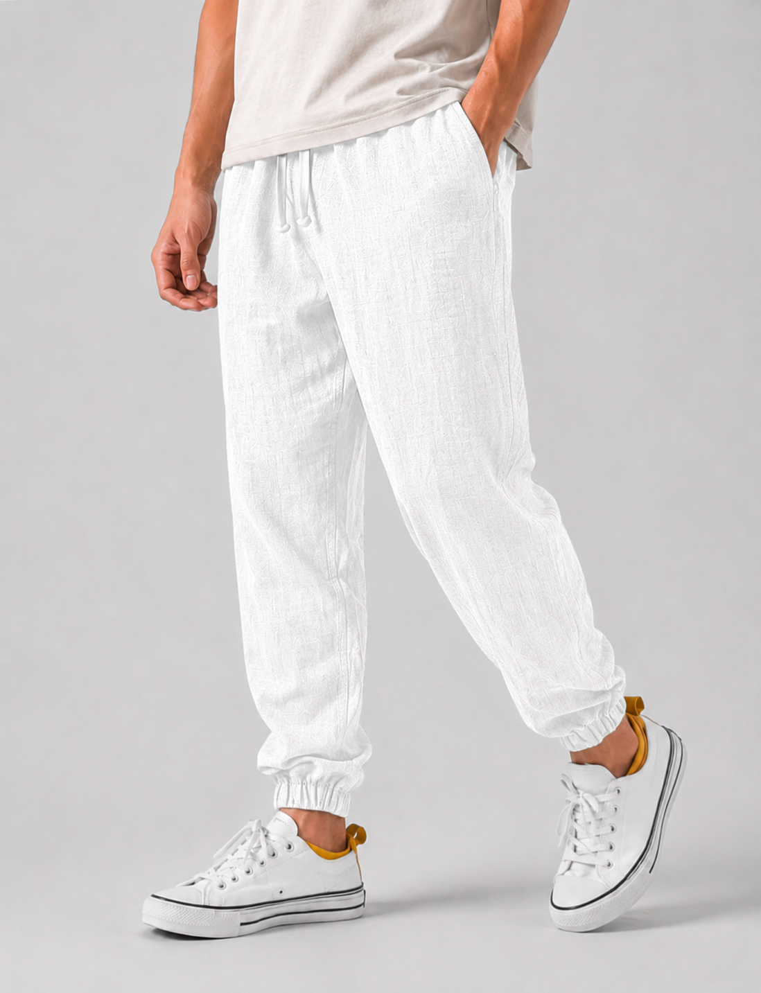 Herren Sommerhose Wide-Leg, entspannte Passform