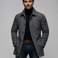 Herren Mantel Regular Fit mit Knopfverschluss