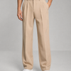 Herren Stoffhose mit geradem Bein und Bundfalte
