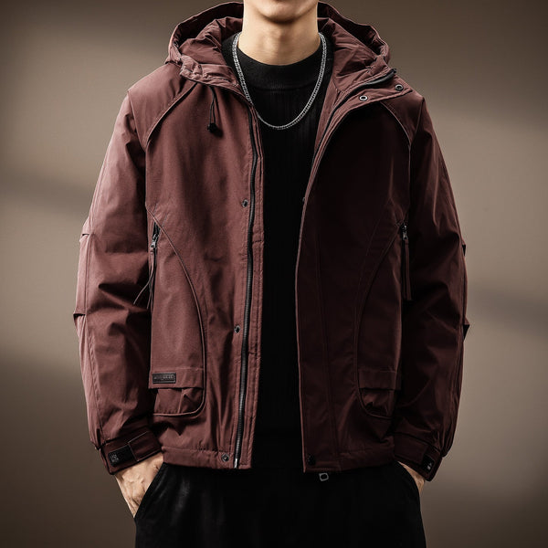 Herren Kapuzenjacke Relaxed Fit mit Reißverschluss und Raglanärmeln