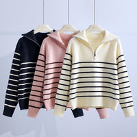 Damen Zip-Pullover Regular Fit mit geripptem Kragen