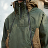 Herren Jacke Oversize mit Reißverschluss und zweifarbigem Design