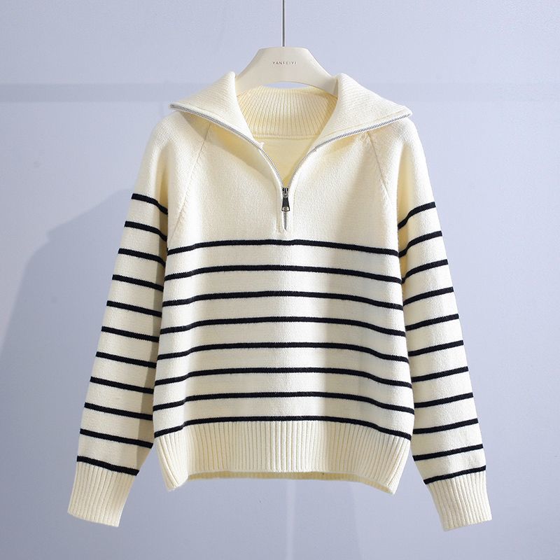 Damen Zip-Pullover Regular Fit mit geripptem Kragen