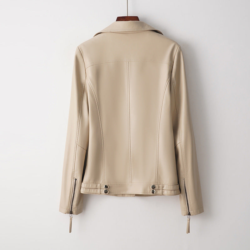 Damen Lederjacke Slim Fit Casual moderner Look