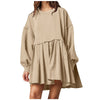 Aurora | Oversized Sweatshirt Kleid mit Plissee-Rock – Casual Mini-Look mit Rundhals und Bischofsärmeln