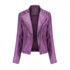 Damen Lederjacke Slim Fit Casual mit Flechtdetails