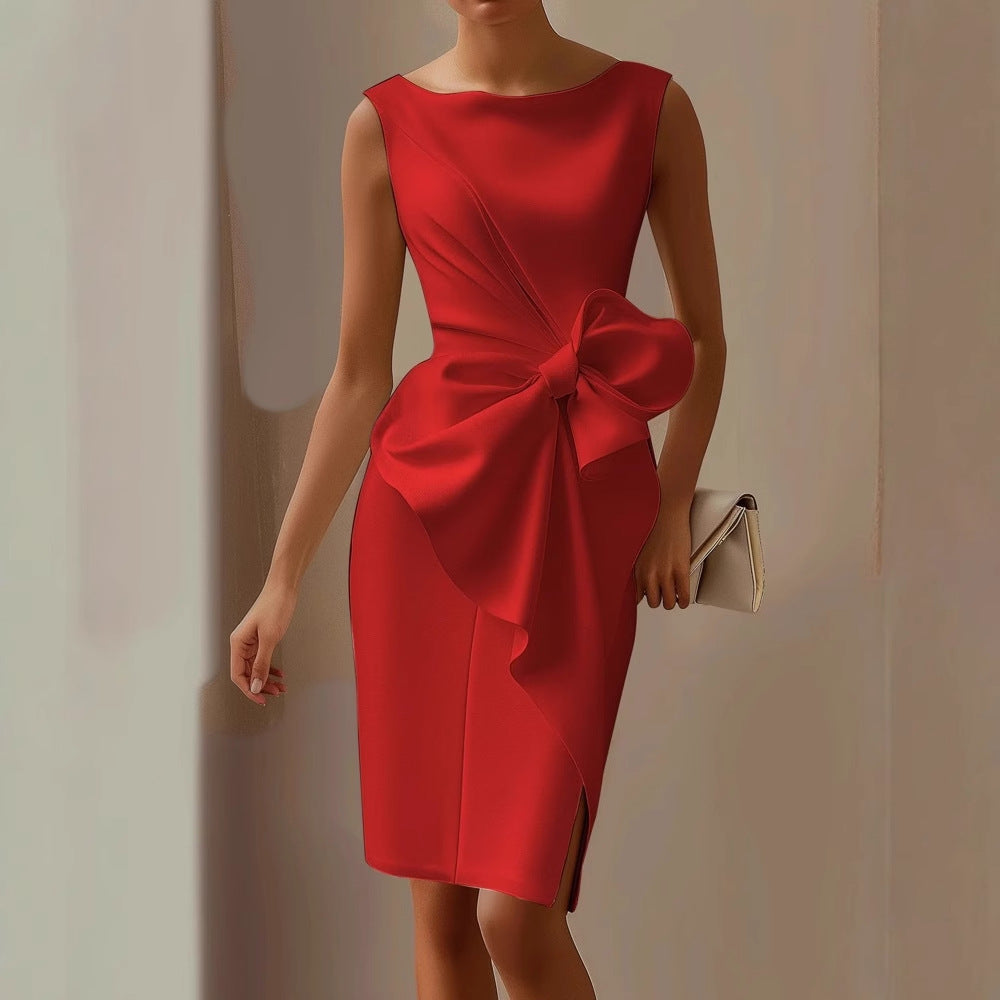 Elegantes Drapiertes Damen Etuikleid – Femininer Chic & Zeitlose Eleganz