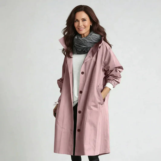 Damen Slim Fit Trenchcoat Wasser- und Winddicht Freizeit