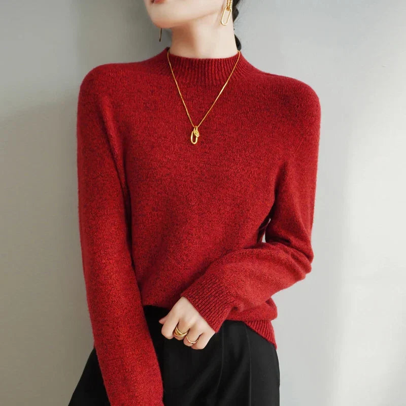 Damen Stehkragenpullover Regular Fit mit glatter Oberfläche