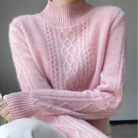 Damen Rollkragenpullover Regular Fit mit Musterdesign