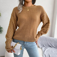 Damen Strickpullover Relaxed Fit mit Rundhalsausschnitt