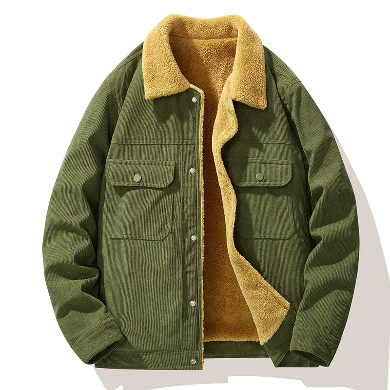 Herren Jacke Regular Fit mit Druckknopfverschluss und gefüttertem Innenfutter