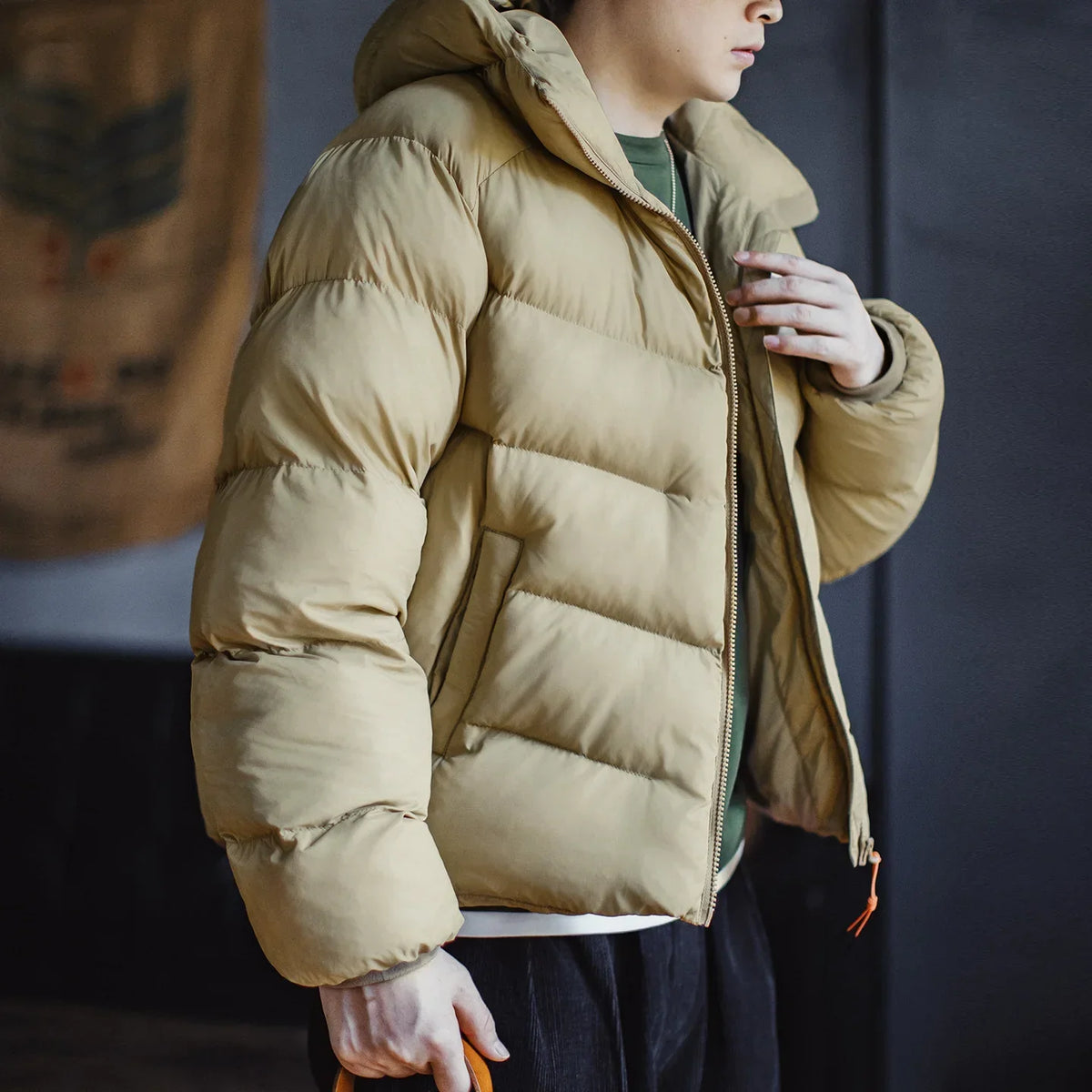 Herren Steppjacke Regular Fit mit Kapuze und gefüttertem Innenfutter