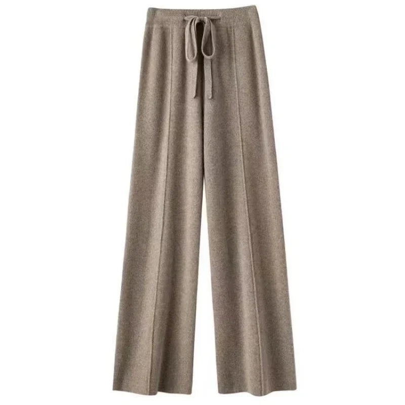 Damen Strickhose Relaxed Fit mit weitem Bein