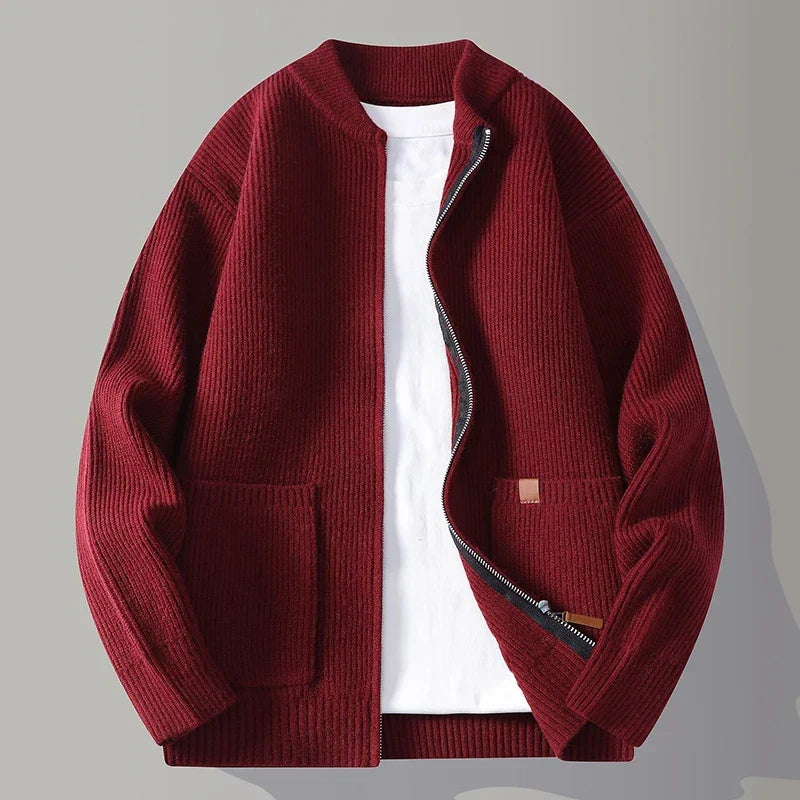 Herren Strickjacke Regular Fit mit Reißverschluss