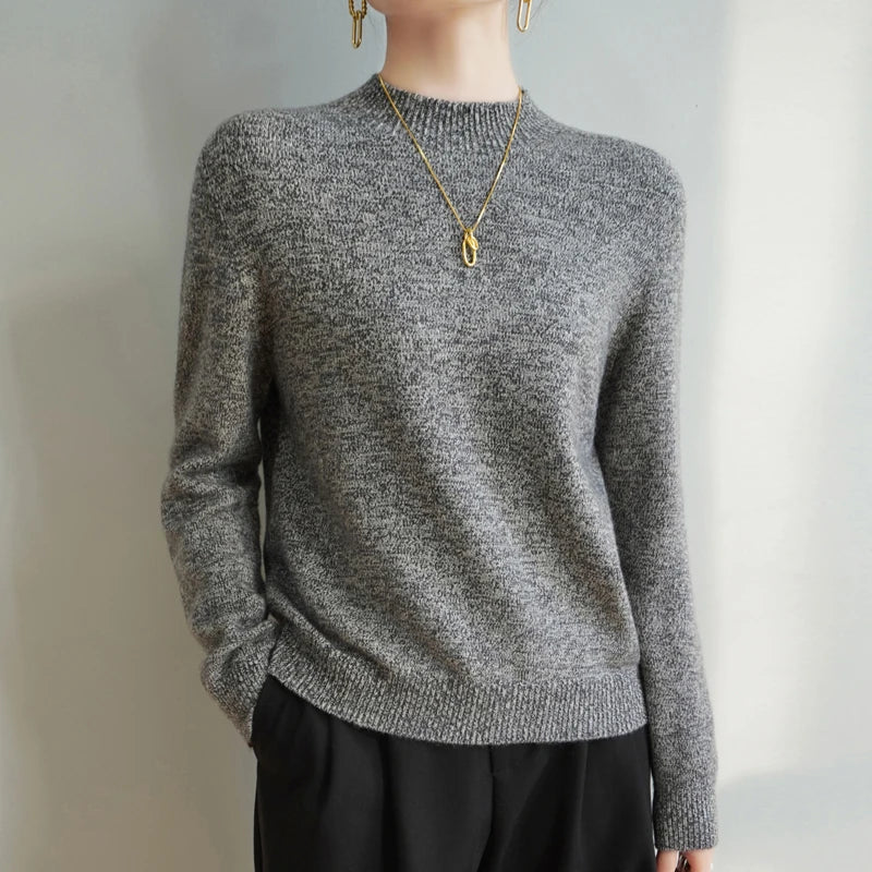 Damen Stehkragenpullover Regular Fit mit glatter Oberfläche