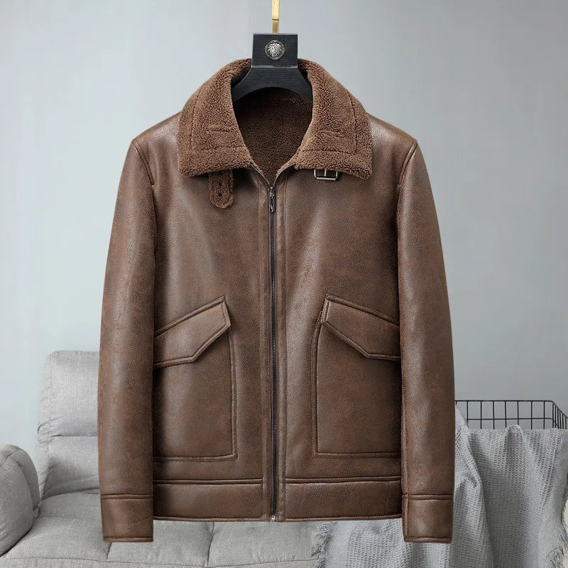Damen Lammfellmantel Regular Fit Winter Freizeit